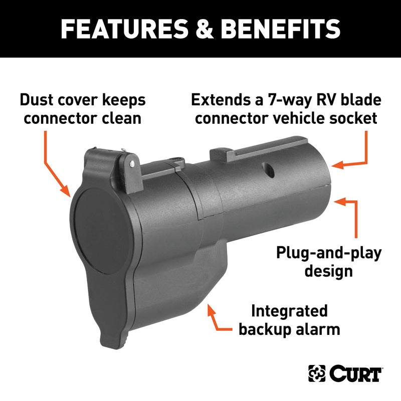 CURT 57727 Truck Backup Alarm for 7-Way RV Blade Trailer Wiring - Image 3